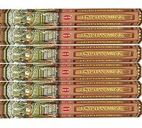 HEM Egyptian Musk Floral Scent Incense Sticks, 6 Packs of 20 Sticks Each, 120 Pieces