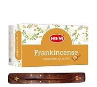HEM Frankincense Premium Incense Sticks, Full Pack of 12, Each 15 gms with DHS incense stick holder for Yoga, Meditation, Healing, Spirituality, Aromatherapy, Incense Spa and Relaxation…