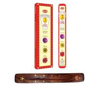 HEM Incense sticks PRECIOUS 3 in 1 Full box of 6 with DHS incense stick holder for Yoga, Meditation, Healing, Spirituality, Aromatherapy, Incense Spa and Relaxation
