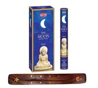 HEM Incense sticks PRECIOUS MOON Full box of 6 with DHS incense stick holder for Yoga, Meditation, Healing, Spirituality, Aromatherapy, Incense Spa and Relaxation…