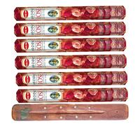 HEM Incense sticks PRECIOUS ROSE | Pack of 6 | with SAMASIA incense stick holder for Aromatherapy, Incense Spa, Yoga, Meditation, Healing, Spirituality and Relaxation