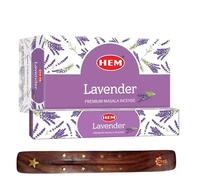 HEM Lavender Premium Incense Sticks, Full Pack of 12, Each 15 gms with DHS incense stick holder for Yoga, Meditation, Healing, Spirituality, Aromatherapy, Incense Spa and Relaxation…