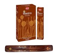 HEM Mantra Premium Incense Sticks, Full Pack of 12, Each 15 gms with DHS incense stick holder for Yoga, Meditation, Healing, Spirituality, Aromatherapy, Incense Spa and Relaxation…
