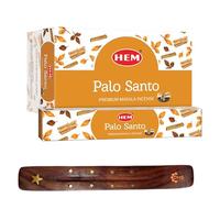 HEM Palo Santo Premium Incense Sticks, Full Pack of 12, Each 15 gms with DHS incense stick holder for Yoga, Meditation, Healing, Spirituality, Aromatherapy, Incense Spa and Relaxation…