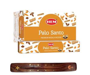 HEM Palo Santo Premium Incense Sticks, Full Pack of 12, Each 15 gms with DHS incense stick holder for Yoga, Meditation, Healing, Spirituality, Aromatherapy, Incense Spa and Relaxation…