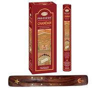 HEM Precious Chandan Incense Sticks with DHS stick holder for Healing,Aromatherapy,Spirituality,Spa,Yoga,Meditation…
