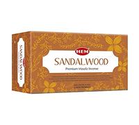 HEM Premium Sandalwood Masala Incense Sticks - 12 Packets (15g Each) | Luxury Hand-Rolled Agarbatti | Long-Lasting Natural Woody Fragrance for Meditation, Yoga, Prayer & Home