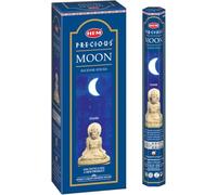 HEM The Precious Moon Incense Sticks (120 Sticks, 6 Boxes Inside) | Puja Agarbatti for Positivity, Yoga, Meditation, Relaxation & Long Lasting Aroma | Handcrafted & Low Smoke | Burn Time 35-40 Mins