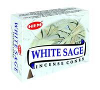 HEM White Sage Incense Cones - Pack of 12 Boxes, 10 Cones Each (Total 120 Cones) | Natural Cleansing & Purifying Aroma | For Meditation, Yoga, Smudging, Home & Spiritual Rituals