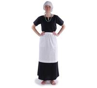 HEMAD Condwiramurs Women's Apron Half Length Two Pockets 100% Cotton White