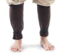 HEMAD Medieval calf wrap 'Søgård Mose' LARP Viking leg wraps for tying made of warming wool felt, 1 pair, 60 x 35 cm, brown, One Size