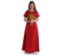 HEMAD Medieval Dress Hrist Cotton Hemp Colours, Blue, Red, Light Green, Beige S/M, L/XL, XXL/XXXL Garment LARP, fiery red, 2XL/3XL