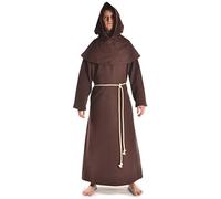 HEMAD Monk's Robe with Separate Hood - Cotton - Brown L/XL