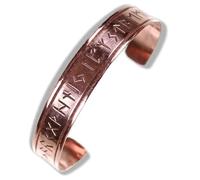HEMAD Viking Bangle with Older Futhark Rune Alphabet | Handmade from Copper | Model: Runar