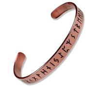 HEMAD Viking Bangle with Older Futhark Rune Alphabet | Handmade from Copper | Model: Trygve