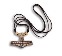 HEMAD Viking Necklace Thor's Hammer Mjölnir | Handmade from Cooking | Beige | Location: Rømersdal