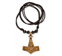 HEMAD Viking Necklace Thor's Hammer Mjölnir | Handmade from Cooking | Brown | Location: Karstorf