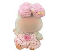 Hemaisu 2 - Piece Adorable Doll Outfit | 14 - 17cm Knit Romper & Padded Bow Headpiece Clothes for La bubu The Monsters