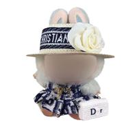 Hemaisu 4 - Piece Luxury - style Doll Outfit Set | Hat, Magic - tape Dress, Bag & Bow for la bubu Dolls Clothes Collection