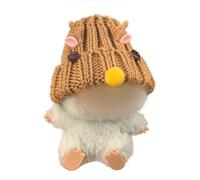 Hemaisu Handmade Deer - Themed Knit Beanie Hat | Cute Christmas Decoration for 20cm - Below Dolls and fits Popmart The Monsters La Bubu (Light Brown)