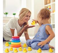 Hemasa 1-100 pcs yellow Rubber Ducks, Toys Squeaky Rubber Ducks Cute Float Duckies for Birthday Party Favors Class Prizes Car Decor (20 pcs)
