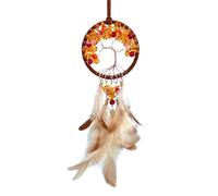 Hemasa 1 Pc Mini Tree of life Dream catchers for Car with Crystal, Gemstone Suncatcher Brown