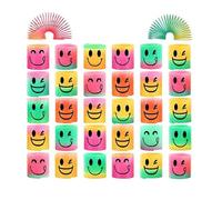 Hemasa 12/24/60 PCS Rainbow Magic Springs Circle Toys Kids Birthday Party Favors Guests Small Gifts (Smile, 60Pcs)