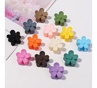 Hemasa 12pieces 3.5cm Small Flower Hair Clip Women Girls Candy Color Ponytail Clips