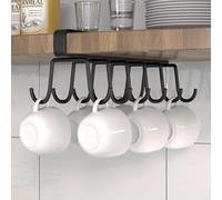 Hemasa 1pc Storage Rack, Iron Over-The-Cabinet Hanging Hooks, Multipurpose Wall-Mounted Sundries Storage Hanger for Kitchen (Black)