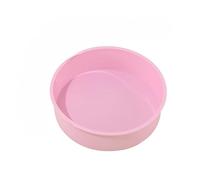 Hemasa 4 6 8 10 Inch Round Shape Mold Silicone Small Cake Baking Pan Mousse Fondant Cylinder Mould for Pastry Dessert Jelly(Set of 3) (Pink, 4Inch)