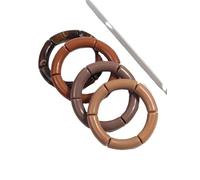 Hemasa 4 pieces/set Acrylic Colorful Brown Bamboo Chunky Bangles Set for Women (Brown)