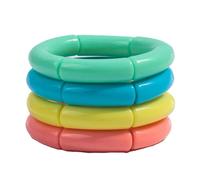 Hemasa 4 pieces/set Acrylic Colorful Brown Bamboo Chunky Bangles Set for Women (ColourFul)