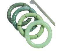 Hemasa 4 pieces/set Acrylic Colorful Brown Bamboo Chunky Bangles Set for Women (Green 1)