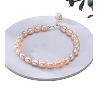 Hemasa 6-7mm Rice Shape Freshwater Pearl Bracelet (Pink, 18 cm)