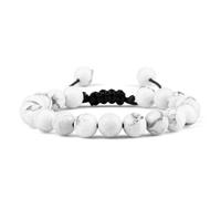 Hemasa 8mm Tiger Eye Stone Beads Bracelet Adjustable Braided Rope Bangles/Natural Lava Rock Men Women Yoga Healing Balance Bracelets White Pine