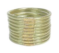 Hemasa 9-Layer Gold Powder Double-Spell Three-Spell Combination Shiny Candy Color Silicone Women's Bracelet Beige