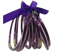 Hemasa 9Pcs/set Glitter Bracelet Buddhist Jonc Bangles Waterproof Bangle Jelly Bracelets for Women (Purple, 65MM)