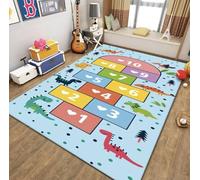 Hemasa Blue Colour Hopscotch Carpet Non-Slip Children's Room Study Table and Chair Mat Kindergarten Play Floor Mat (40X60CM)