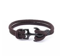 Hemasa Double Strand Anchor Nautical Survival Rope Bracelet for men/Women (Coffee, 19Cm)