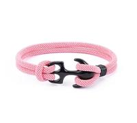 Hemasa Double Strand Anchor Nautical Survival Rope Bracelet for men/Women (Pink, 19Cm)