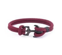 Hemasa Double Strand Anchor Nautical Survival Rope Bracelet for men/Women (Wine Red, 23Cm)