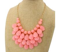 Hemasa European and American exaggerated pink necklace fashion versatile short sweater chain