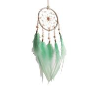 Hemasa Hand-woven Feather Wind Chime Dream Catcher for Valentine's Day Gift Bedroom Hanging Ornaments Home Decoration Green