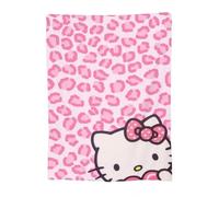 Hemasa Hello Kitty Cartoon Cute Blanket Fleece Printed Leopard Breathable Super Soft Throw Blankets for Home Office Plush Thin Quilt (150 * 125)