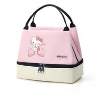 Hemasa Hello Kitty Insulated Lunch Bag, Portable Lunch Box Storage Bag, Foldable Insulated Cooler Handbag for Office School Picnic B