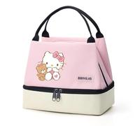 Hemasa Hello Kitty Insulated Lunch Bag, Portable Lunch Box Storage Bag, Foldable Insulated Cooler Handbag for Office School Picnic A