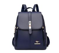 Hemasa Leather Backpacks for Girls Sac A Dos Casual Daypack/Rucksack (Dark Blue)