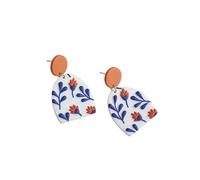 Hemasa Multi-Shape Leaf Design Large Polymer Clay Dangle Bohemian Drop Earrings for women/girls (Arch)