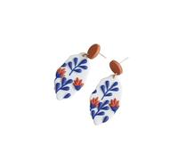 Hemasa Multi-Shape Leaf Design Large Polymer Clay Dangle Bohemian Drop Earrings for women/girls (Drop 2)