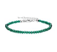 Hemasa Natural Stone Beaded Bracelet, Spinel and Obsidian with Gold Cat Head Charm, Universal Size (Emerald 2)